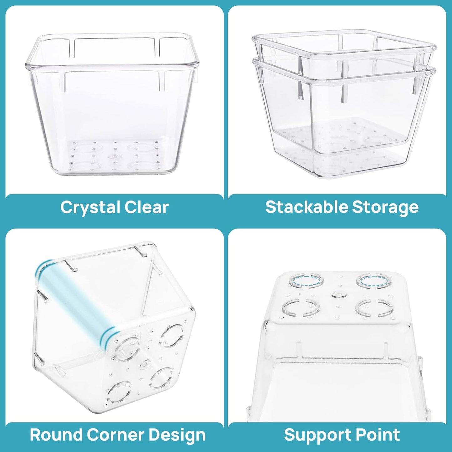 Clear Drawer Organizer Tray Set
